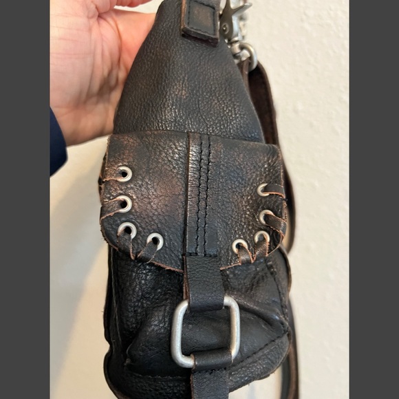 Free People We The Free Baby Leigh Distressed Tote Bag in Aged Graphite - Picture 10 of 11